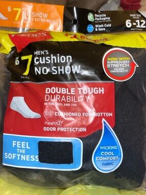 Hanes Men's Cushion No-Show Socks - Black